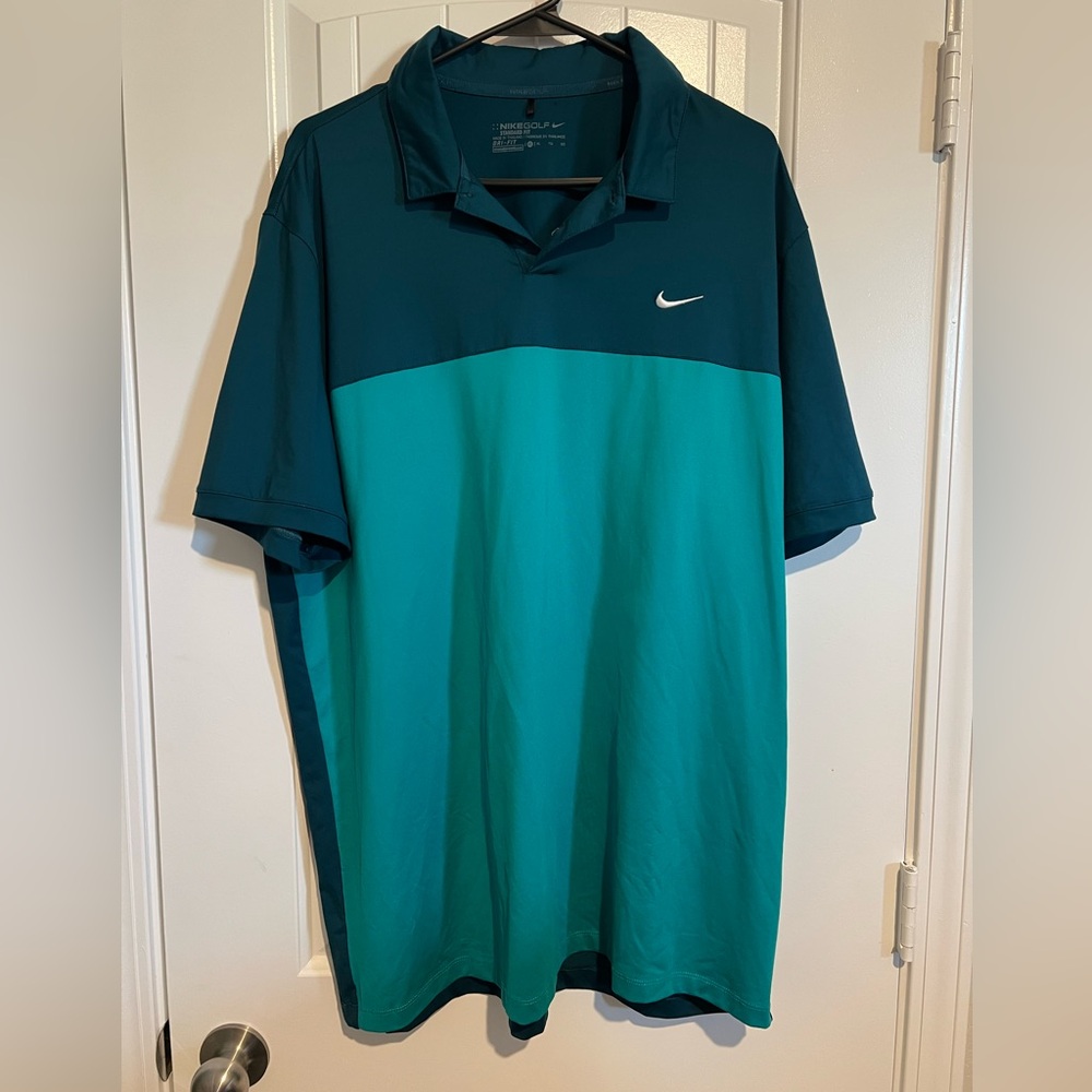 Nike Men's Two-Tone Teal Polo Golf Shirt